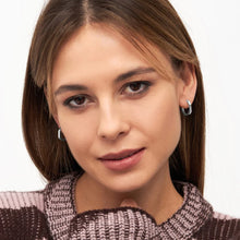 Load image into Gallery viewer, ORGANIC HOOPS PAIR SILVER