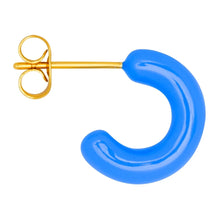 Load image into Gallery viewer, COLOR HOOPS CHUNKY PAIR BLUE