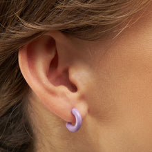 Load image into Gallery viewer, COLOR HOOPS CHUNKY PAIR PURPLE