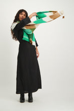 Load image into Gallery viewer, SCARVE BLOCKED BOTANIC GREEN AND NATURALS 513