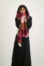 Load image into Gallery viewer, SCARVE BLOCKED WINE RED, GRAPE AND NATURALS
