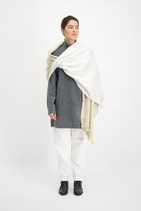 DOUBLE SCARF BEIGE WHITE