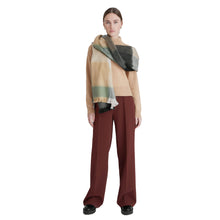 Load image into Gallery viewer, SCARF BLOCKED MINT/BEIGE/BLACK