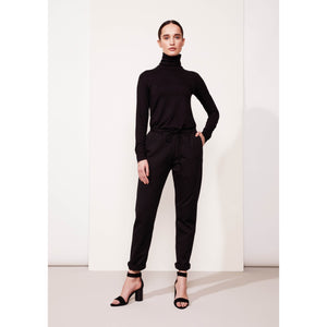 BLACK THICK JERSEY TROUSERS