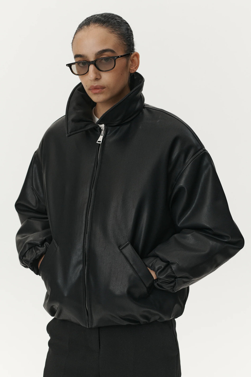 BOMBER FAUX LEATHER