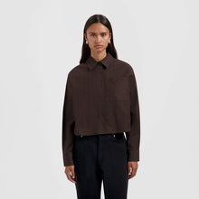 Load image into Gallery viewer, PINSTRIPE CROPPED SHIRT
