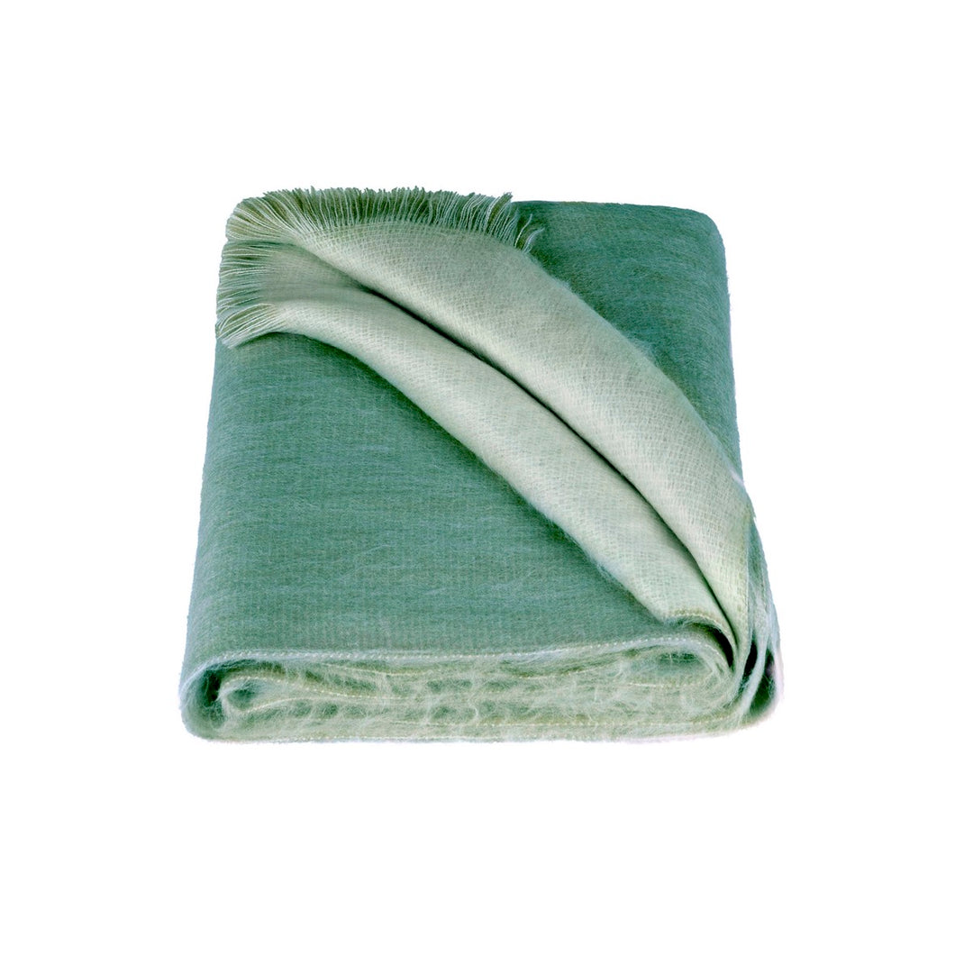 DOUBLE SCARF LIGHT GREY / EMERALD GREEN