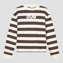 Load image into Gallery viewer, STRIPED RIB RETRO LOGO CREWNECK
