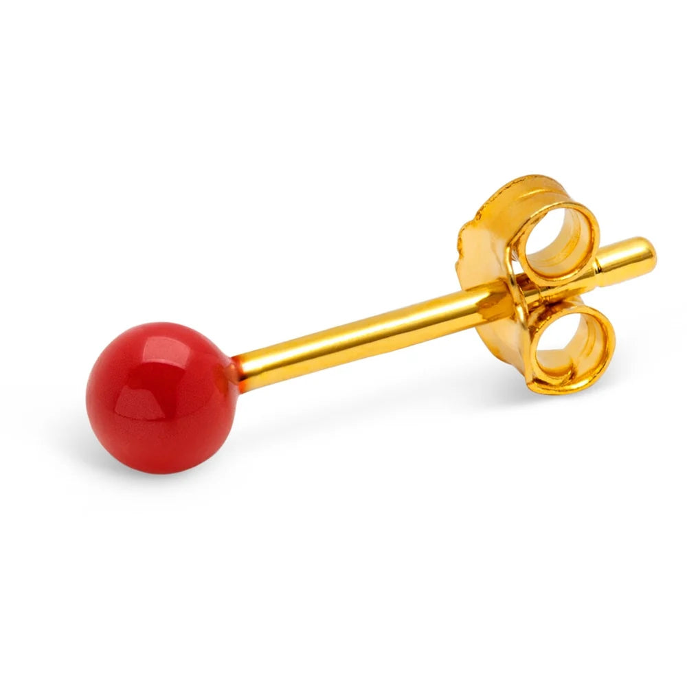 COLOR BALL EARRING 1 PCS PASSION RED