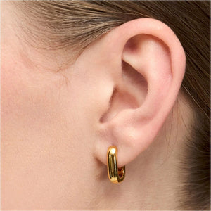 CHUNKY SQUARE HOOPS PAIR GOLD