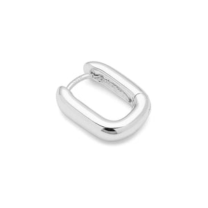 CHUNKY SQUARE HOOPS PAIR SILVER