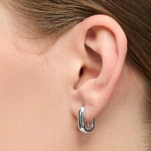 CHUNKY SQUARE HOOPS PAIR SILVER