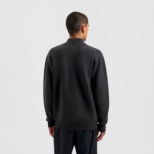 KNITTED ZIP MOCK NECK