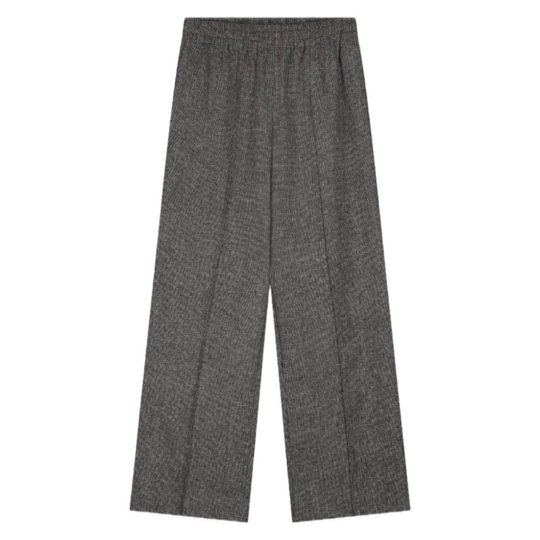 HOUNDSTOOTH PINTUCK PANTS