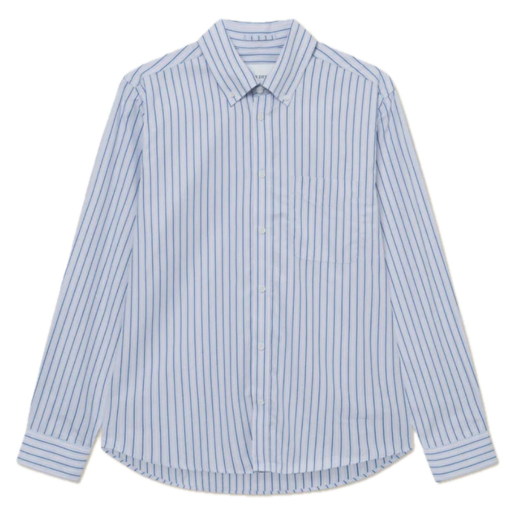 KENT STRIPE PEACHED POPLIN SHIRT