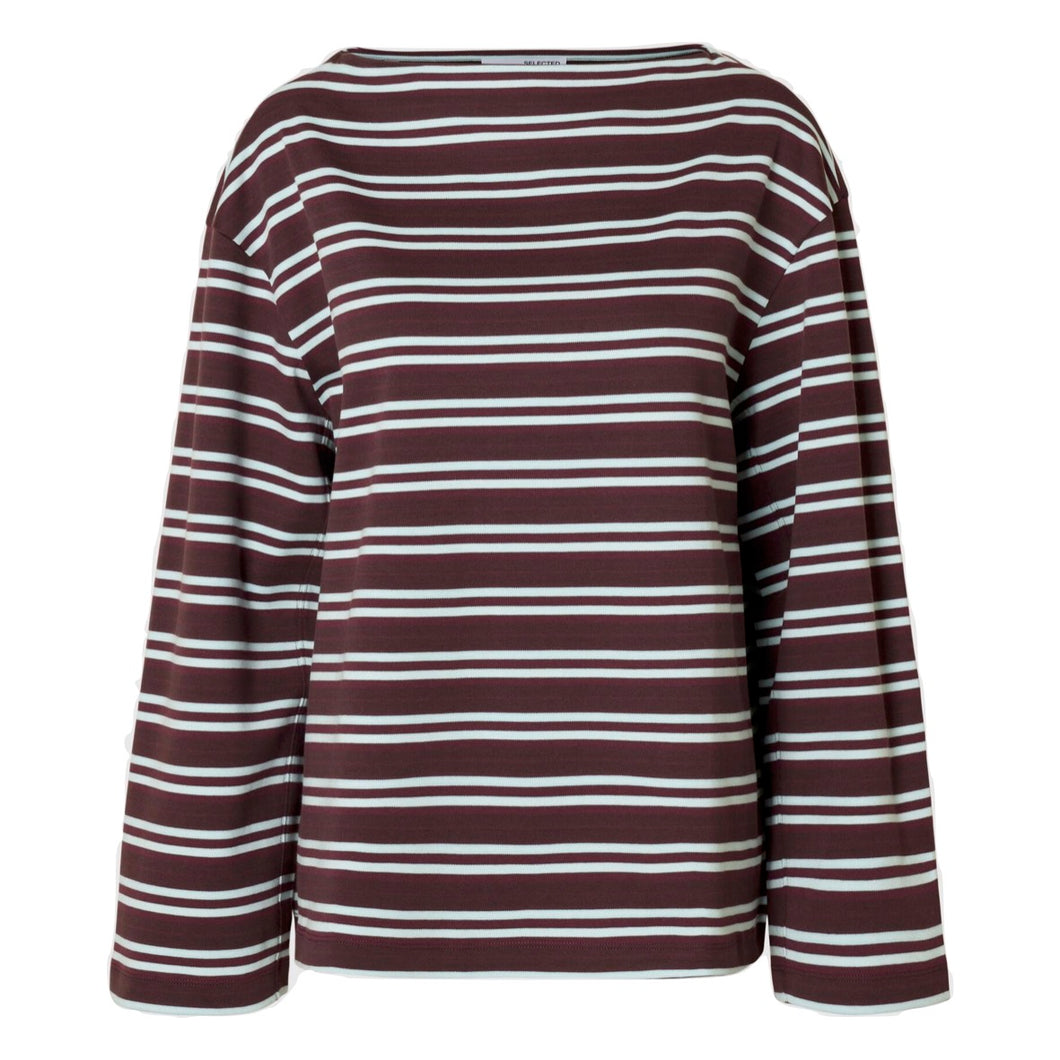 POLLY LS BOATNECK STRIPED TEE