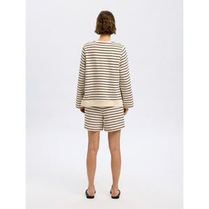 ELISE LS O-NECK WIDE STRIPED SWEAT