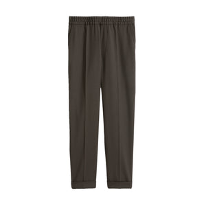 TERRY CROPPED TROUSERS DARK FOREST GREEN
