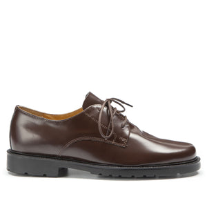 BROWN LEATHER DERBY SHOE