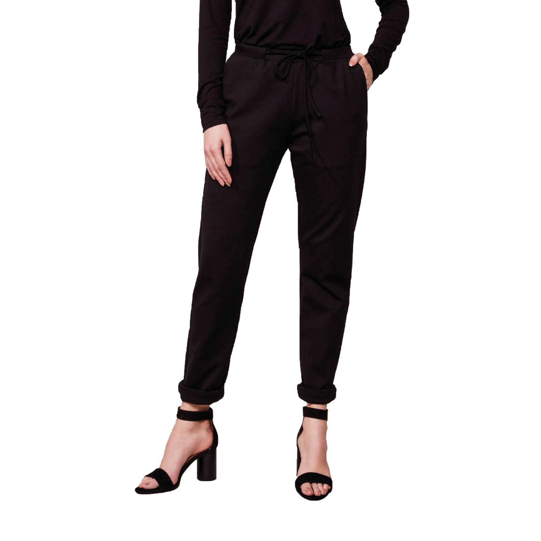 BLACK THICK JERSEY TROUSERS